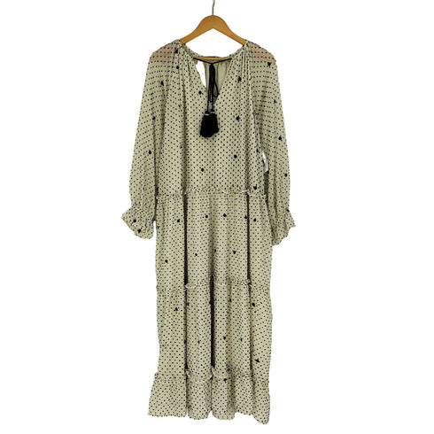 ザラ ZARA オーバーサイズドットメッシュ ワンピース レディース import:M