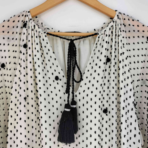 ザラ ZARA オーバーサイズドットメッシュ ワンピース レディース import:M