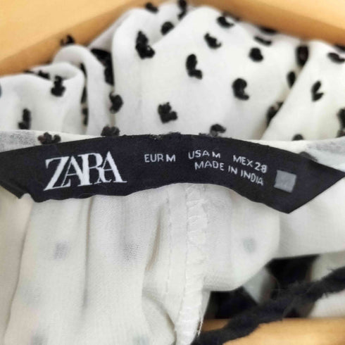 ザラ ZARA オーバーサイズドットメッシュ ワンピース レディース import:M
