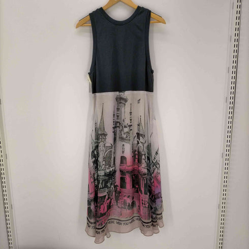 ディジット dzzit 総柄シースルー ノースリーブワンピース Y2K レディース JPN:XS
