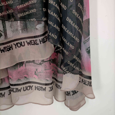 ディジット dzzit 総柄シースルー ノースリーブワンピース Y2K レディース JPN:XS