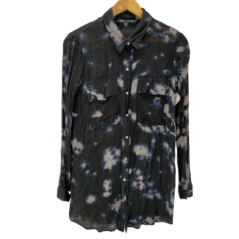 ザラ ZARA L/S 総柄シャツ レディース import:XS