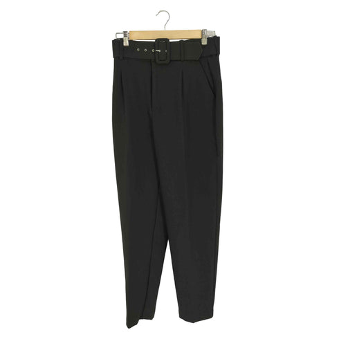 ザラ ZARA ベルト付 1タック ハイウエスト スラックス レディース M