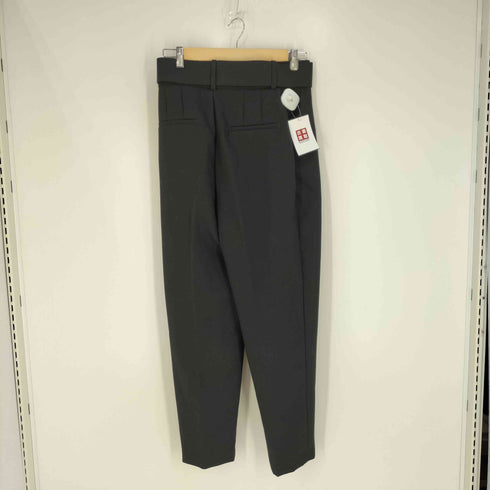 ザラ ZARA ベルト付 1タック ハイウエスト スラックス レディース M