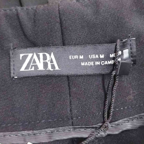 ザラ ZARA ベルト付 1タック ハイウエスト スラックス レディース M