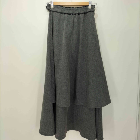 アズールバイマウジー AZUL by moussy 23AW ヘリンボーン柄 レイヤードデザインフレアスカート レディース JPN:S