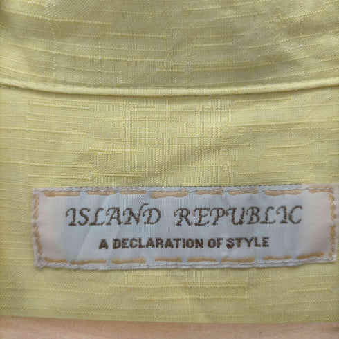 ISLAND REPUBLIC 90S シルク混 レーヨン 開襟アロハシャツ ウッドボタン メンズ JPN:L