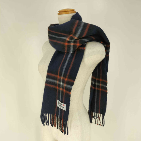スコティッシュトラディション scottish tradition スコットランド製 タータンチェック フリンジマフラー メンズ