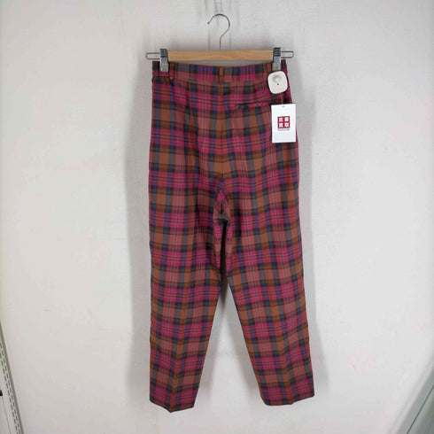 マンシングウェア Munsingwear チェック柄 2タック テーパードパンツ ゴルフウェア レディース 66