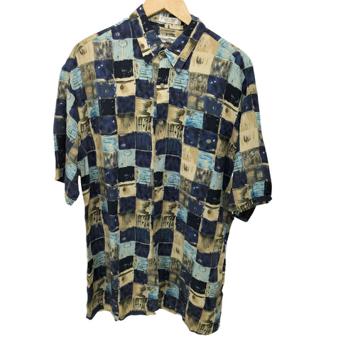 via veneto 90S 総柄 レーヨン 半袖シャツ メンズ M