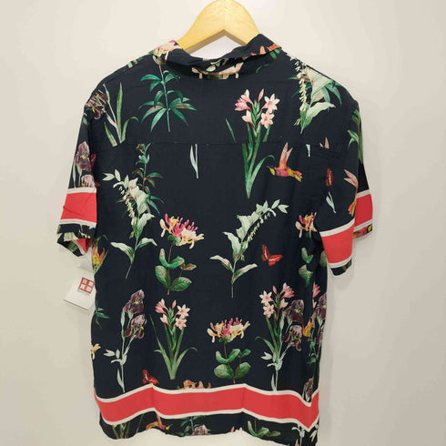 パクサン PACSUN 00S 花モチーフプリント オープンカラーシャツ メンズ M