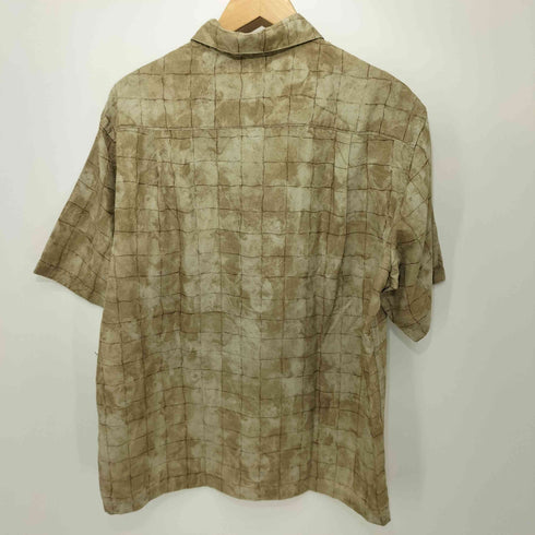 クレイボーン Claiborne タイダイ ブロックチェック レーヨン半袖シャツ メンズ M