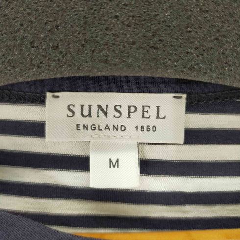 サンスペル Sunspel 英国製 ボーダー Tシャツ メンズ JPN:M