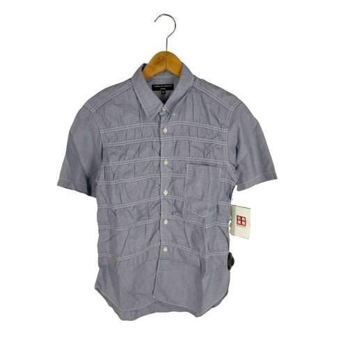 コムデギャルソンオム COMME des GARCONS HOMME 11SS シャンブレー ステッチデザイン ギャザー 半袖シャツ レディース JPN:XS