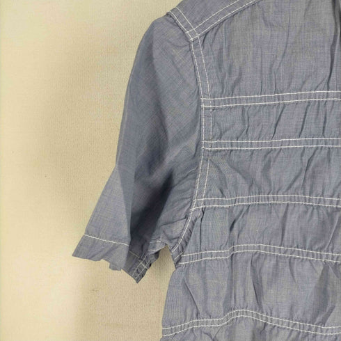 コムデギャルソンオム COMME des GARCONS HOMME 11SS シャンブレー ステッチデザイン ギャザー 半袖シャツ レディース JPN:XS