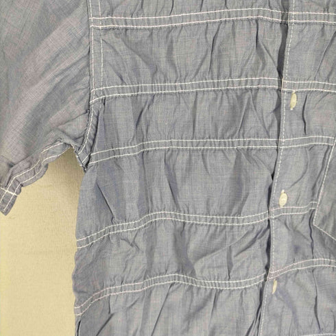 コムデギャルソンオム COMME des GARCONS HOMME 11SS シャンブレー ステッチデザイン ギャザー 半袖シャツ レディース JPN:XS