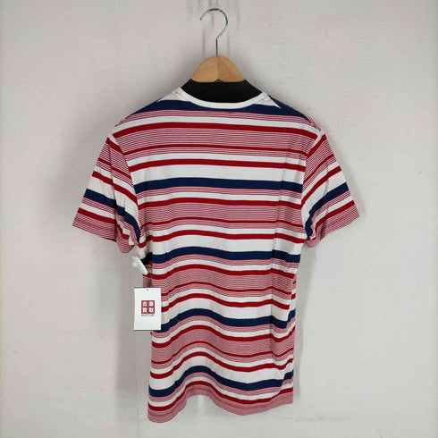 メゾンキツネ MAISON KITSUNE ボーダー柄 リブ クルーネックTシャツ メンズ JPN:S