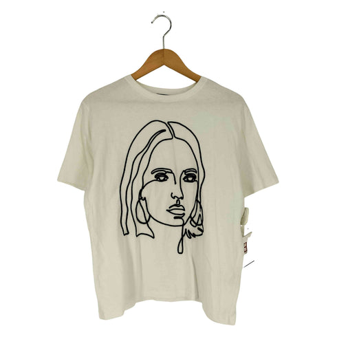 ザラ ZARA Embroidery Girl エンブロイダリーガール クルーネックTシャツ レディース import:L