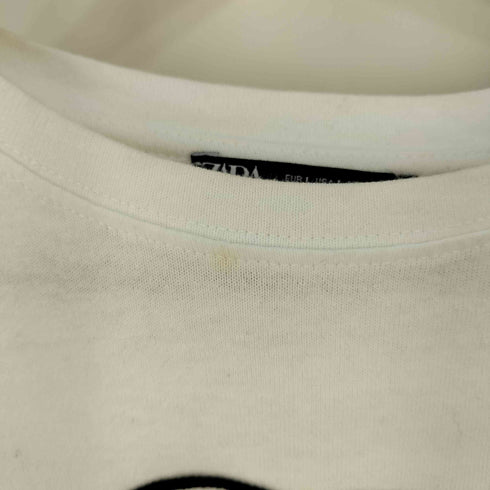 ザラ ZARA Embroidery Girl エンブロイダリーガール クルーネックTシャツ レディース import:L