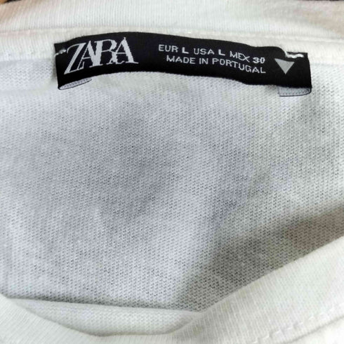 ザラ ZARA Embroidery Girl エンブロイダリーガール クルーネックTシャツ レディース import:L