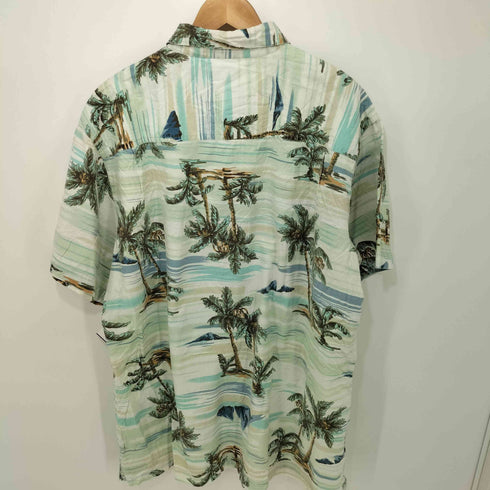 CHERESKIN 90-2000s 海 ヤシの木 総柄 コットン オーバーサイズ 半袖シャツ メンズ XXL