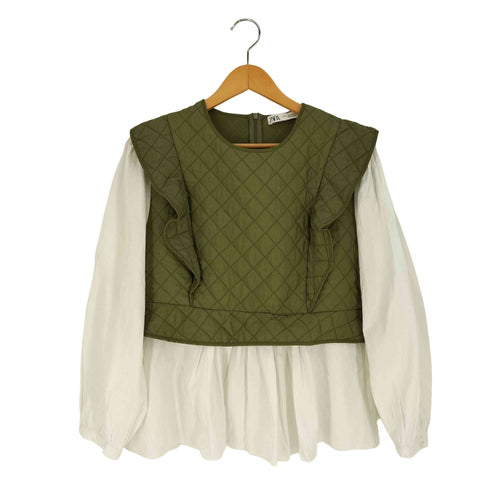 ザラ ZARA Contrast Quilting Blouse コントラスト キルティング ブラウス レディース import:XL