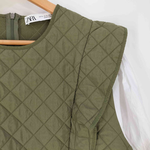 ザラ ZARA Contrast Quilting Blouse コントラスト キルティング ブラウス レディース import:XL