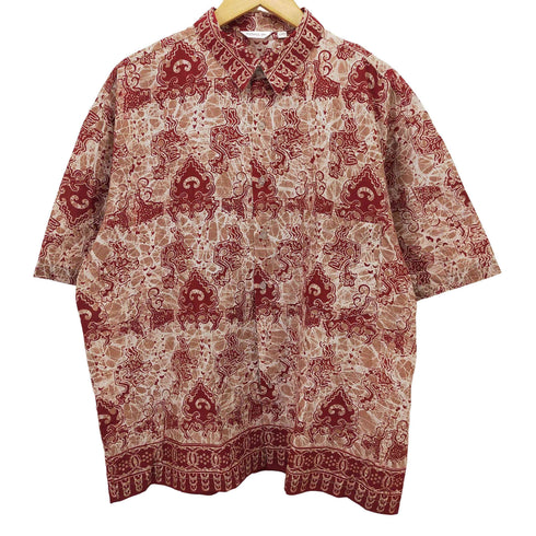 JAVA BATIK ショートスリーブ 総柄シャツ メンズ X-LARGE