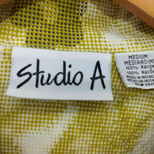 Studio A ボックスシルエット 総柄 開襟半袖シャツ オープンカラーシャツ メンズ M