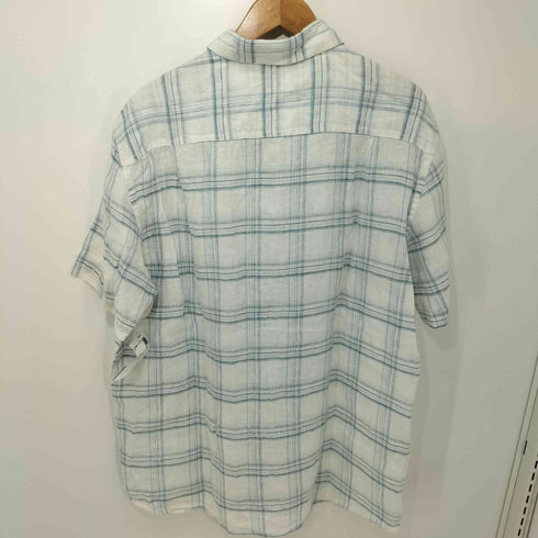 BLUE HARBOUR 総リネン チェック柄 半袖シャツ メンズ L