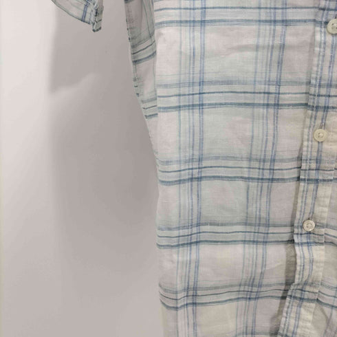 BLUE HARBOUR 総リネン チェック柄 半袖シャツ メンズ L