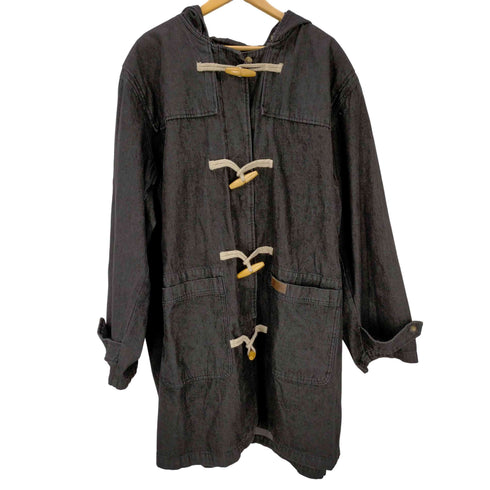 デニムアンドコー Denim&Co トグルボタン フーデッドデニムコート メンズ 3X