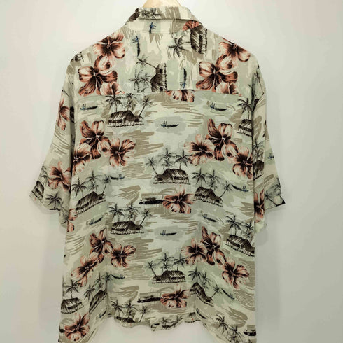 ピューリタン PURITAN 90-2000s 海 ハイビスカス 総柄 オーバーサイズ 半袖シャツ メンズ 2XL