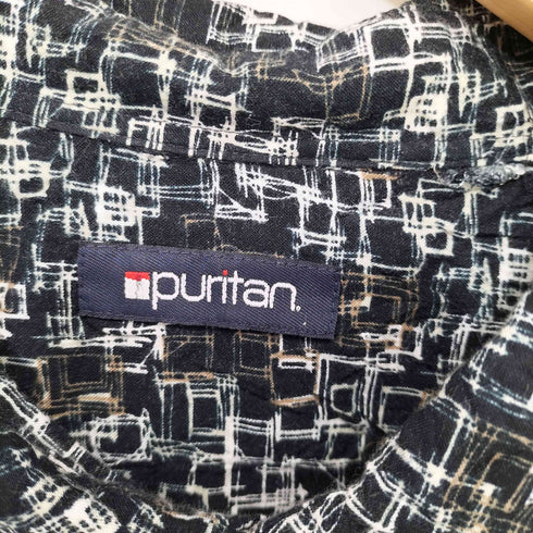 ピューリタン PURITAN 90S 幾何学模様 オーバーサイズ 半袖シャツ メンズ