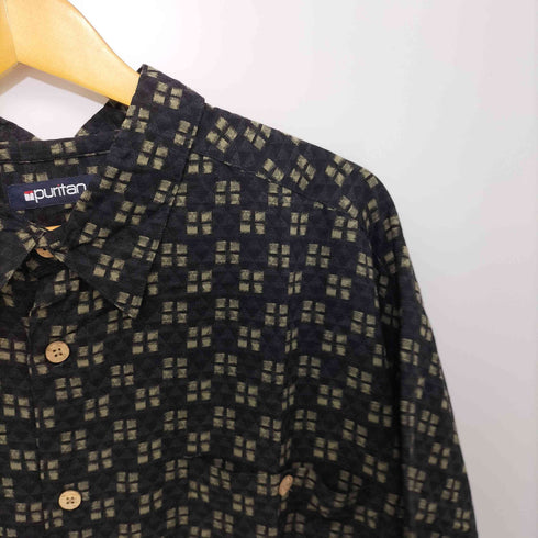 ピューリタン PURITAN 90S 幾何学模様 オーバーサイズ半袖シャツ メンズ 2XL