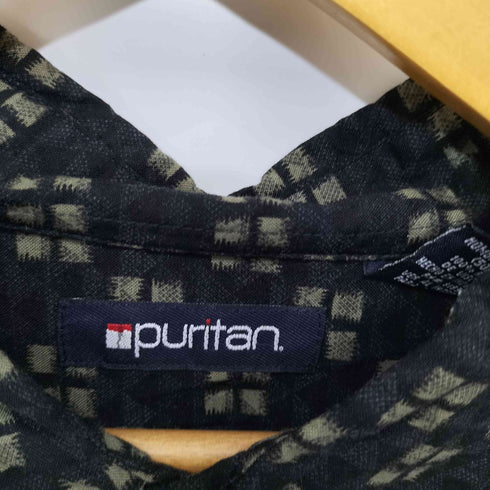 ピューリタン PURITAN 90S 幾何学模様 オーバーサイズ半袖シャツ メンズ 2XL
