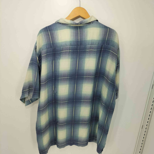 トミーバハマ Tommy Bahama 90S 総シルク チェック オープンカラーシャツ メンズ XL