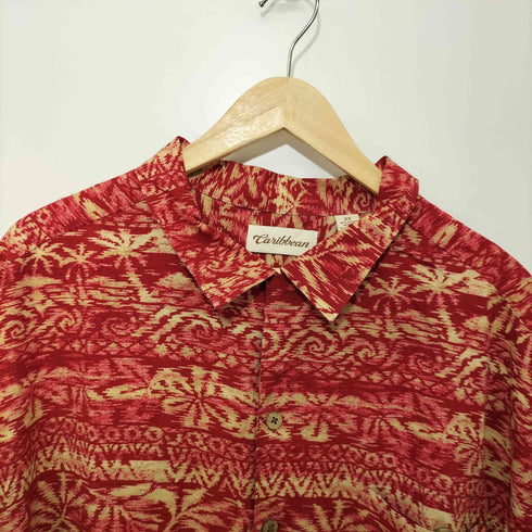 カリビアン Caribbean 90S 総柄 レーヨン 半袖シャツ アロハシャツ メンズ 2X