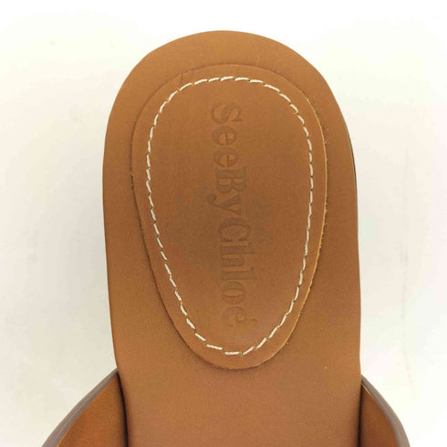 シーバイクロエ SEE BY CHLOE オープントゥ ウェッジソール 厚底サンダル レディース EUR:37