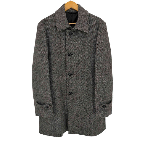 ハリスツイード Harris Tweed TEIZIN mens shop ヘリンボーンツイル ウールステンカラーコート メンズ JPN:L