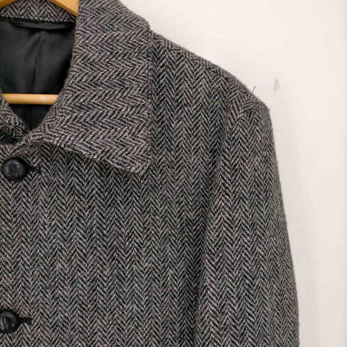 ハリスツイード Harris Tweed TEIZIN mens shop ヘリンボーンツイル ウールステンカラーコート メンズ JPN:L