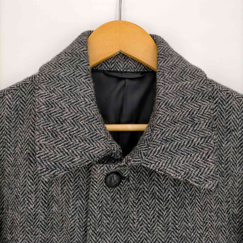 ハリスツイード Harris Tweed TEIZIN mens shop ヘリンボーンツイル ウールステンカラーコート メンズ JPN:L