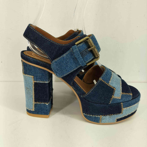 シーバイクロエ SEE BY CHLOE パッチワーク チャンキーヒール サンダル レディース EUR:37