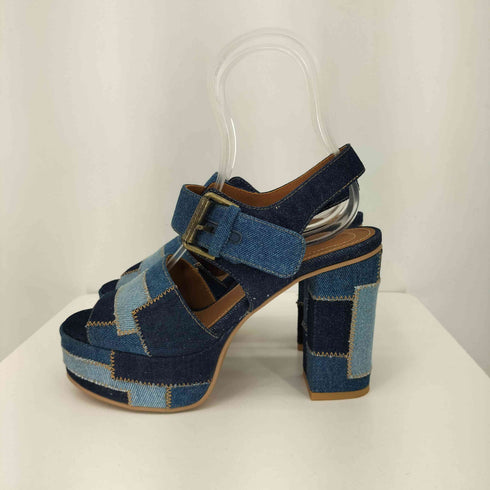 シーバイクロエ SEE BY CHLOE パッチワーク チャンキーヒール サンダル レディース 38 1/2