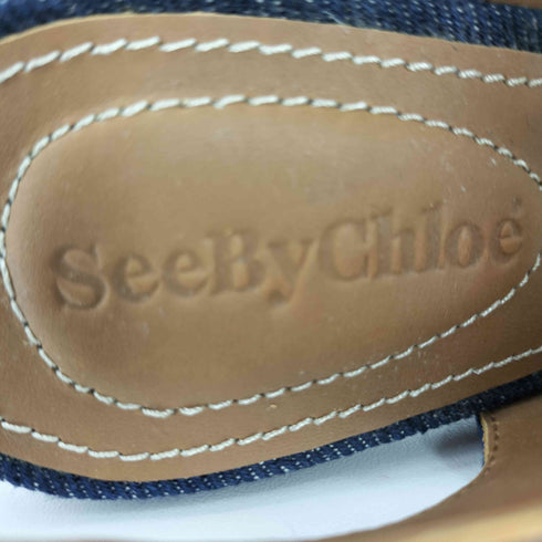 シーバイクロエ SEE BY CHLOE パッチワーク チャンキーヒール サンダル レディース 38 1/2