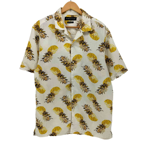 DIRECTION 開襟 フルーツ柄 オープンカラー シャツ メンズ JPN:XL