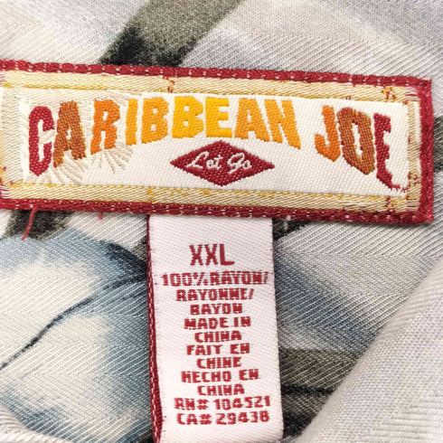 カリビアンジョー CARIBBEAN JOE 90S レーヨン オープンカラー 開襟アロハシャツ メンズ JPN:XXL