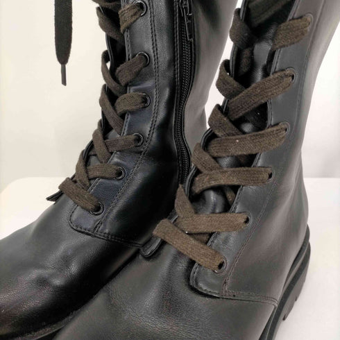 ラウナレア Launa lea トラックソールレースアップロングブーツ レディース