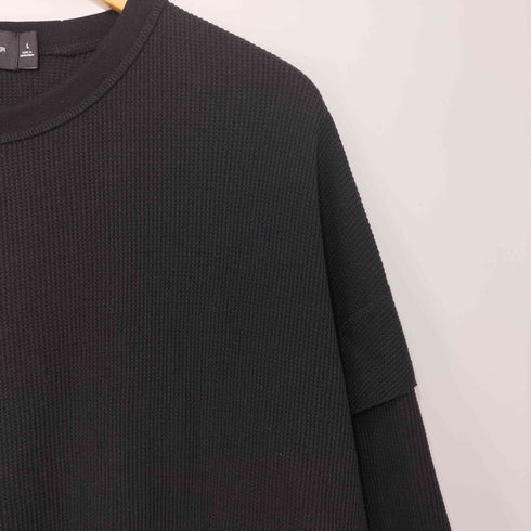ジーユー GU 24SS ドライワッフルTシャツ サーマル メンズ L