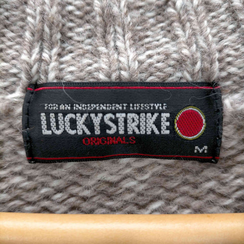 ラッキーストライク LUCKY STRIKE ハイゲージヘンリーネックニット クルミボタン メンズ JPN:M